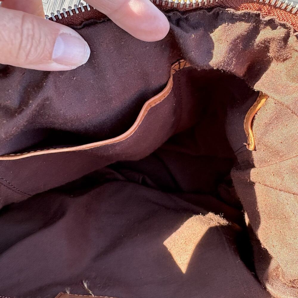 Vilenca Holland | Purse Shoulder Bag Brown Leather Basketweave Crossbody Zip - Picture 9 of 13